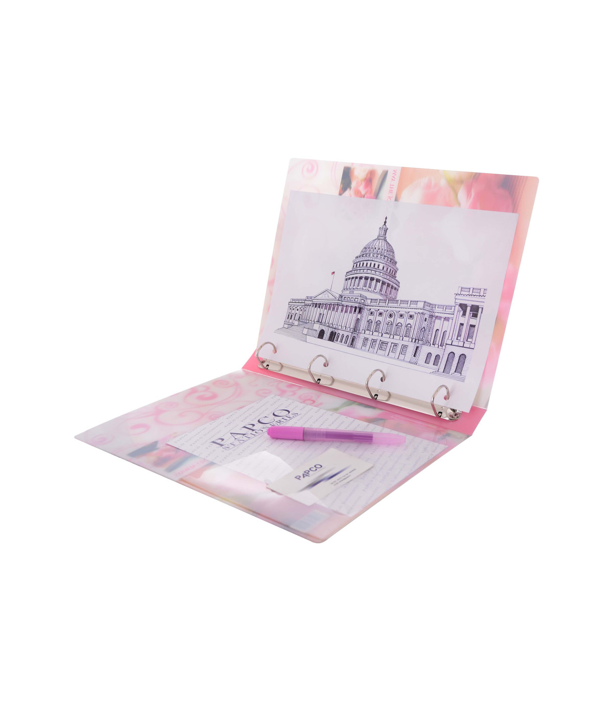 کلاسور چهار حلقه طرح دار