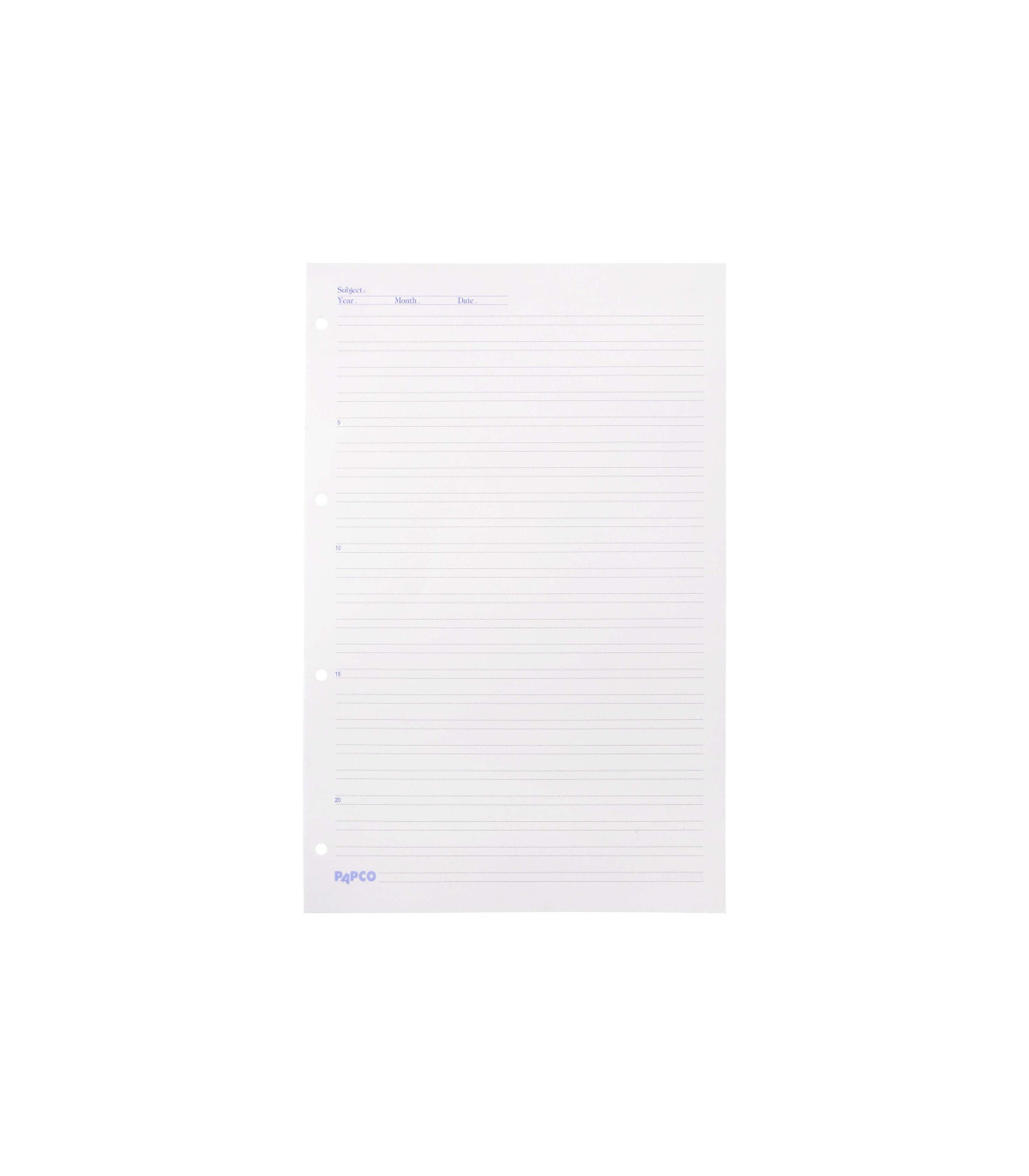 کاغذ کلاسور انگلیسی