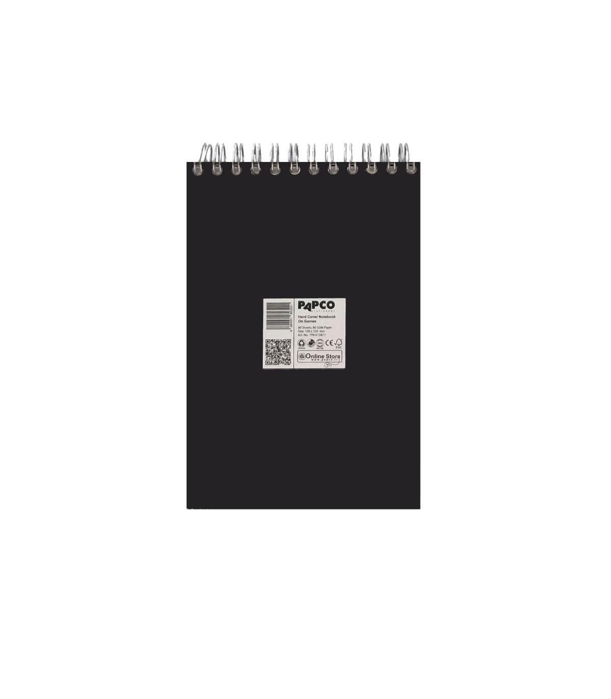 دفتر یادداشت جلد سخت سیمی 80 برگ فنر دوبل 100x150 mm