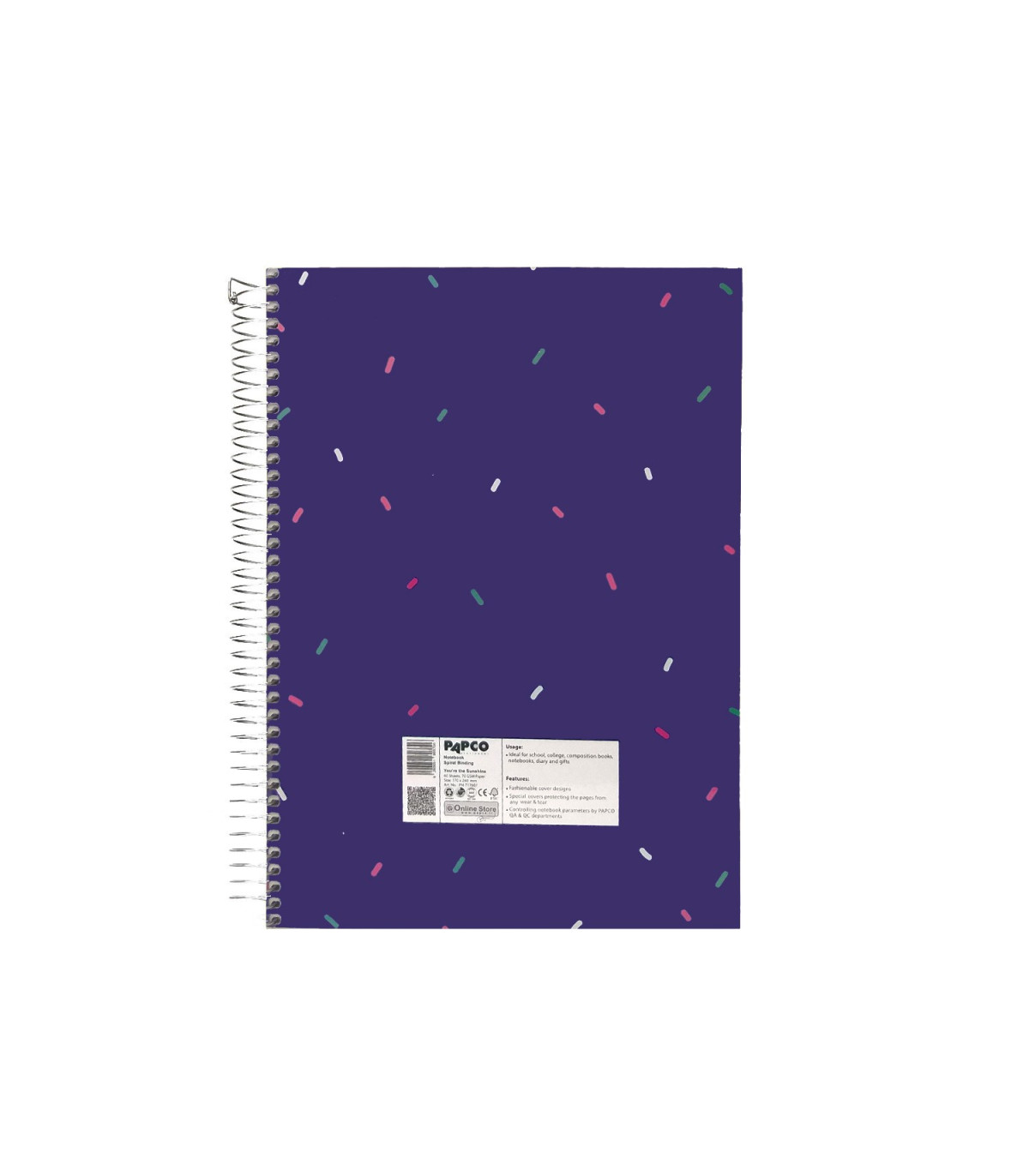 دفتر روکش پلاستیکی سیمی تک خط 60 برگ