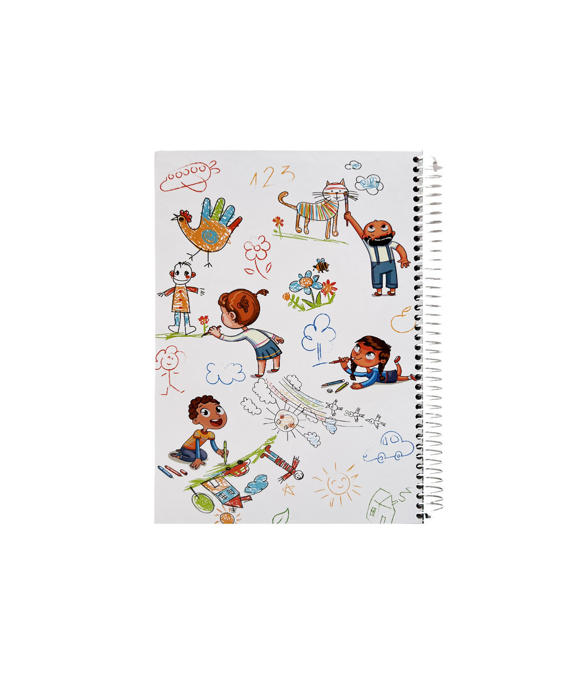 دفتر نقاشی وزیری جلد سخت 60 برگ فنر گرد