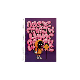 دفتر وزیری جلد سخت 100 برگ دو خط فنر گرد