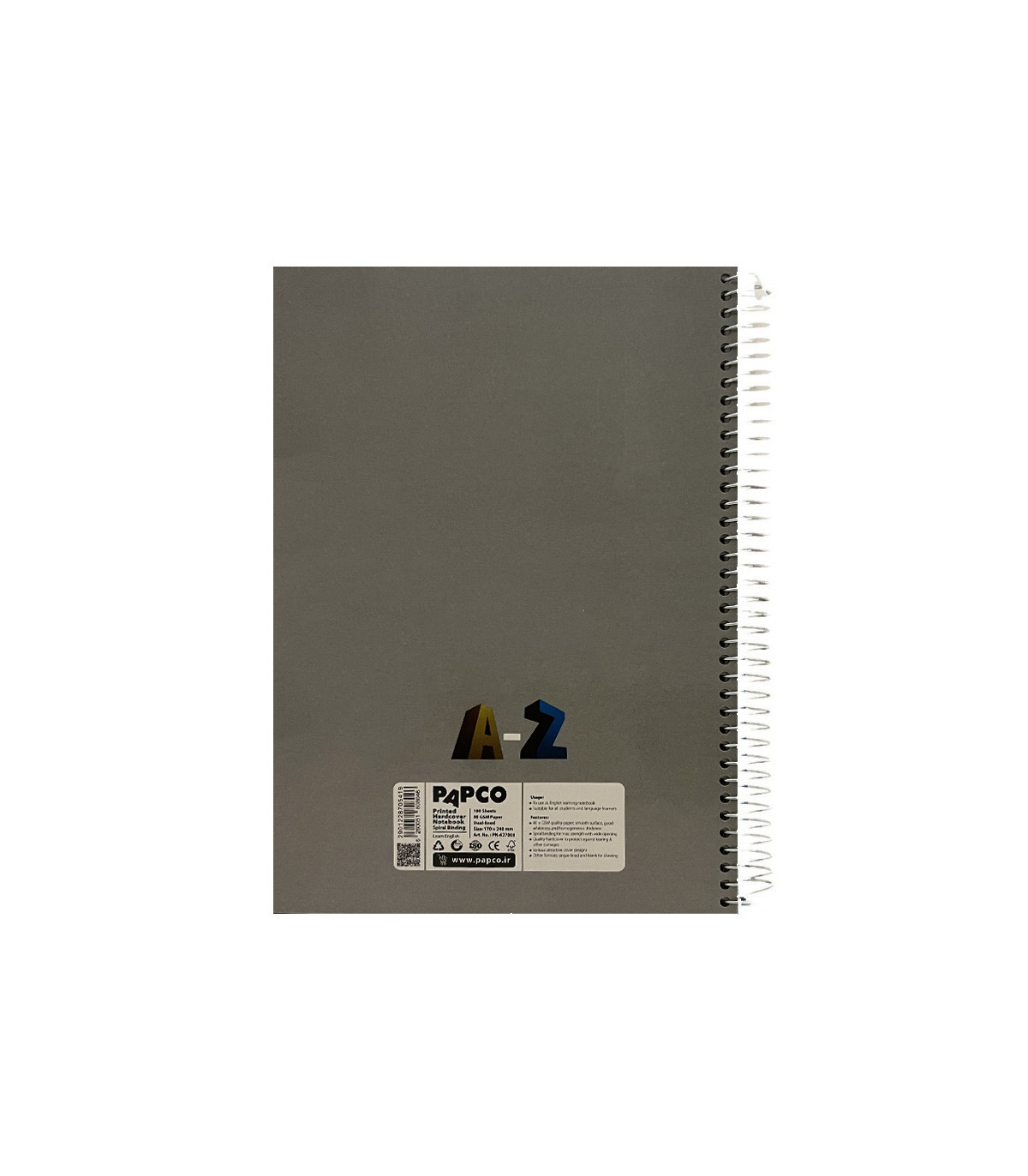 دفتر وزیری جلد سخت 100 برگ دو خط فنر گرد