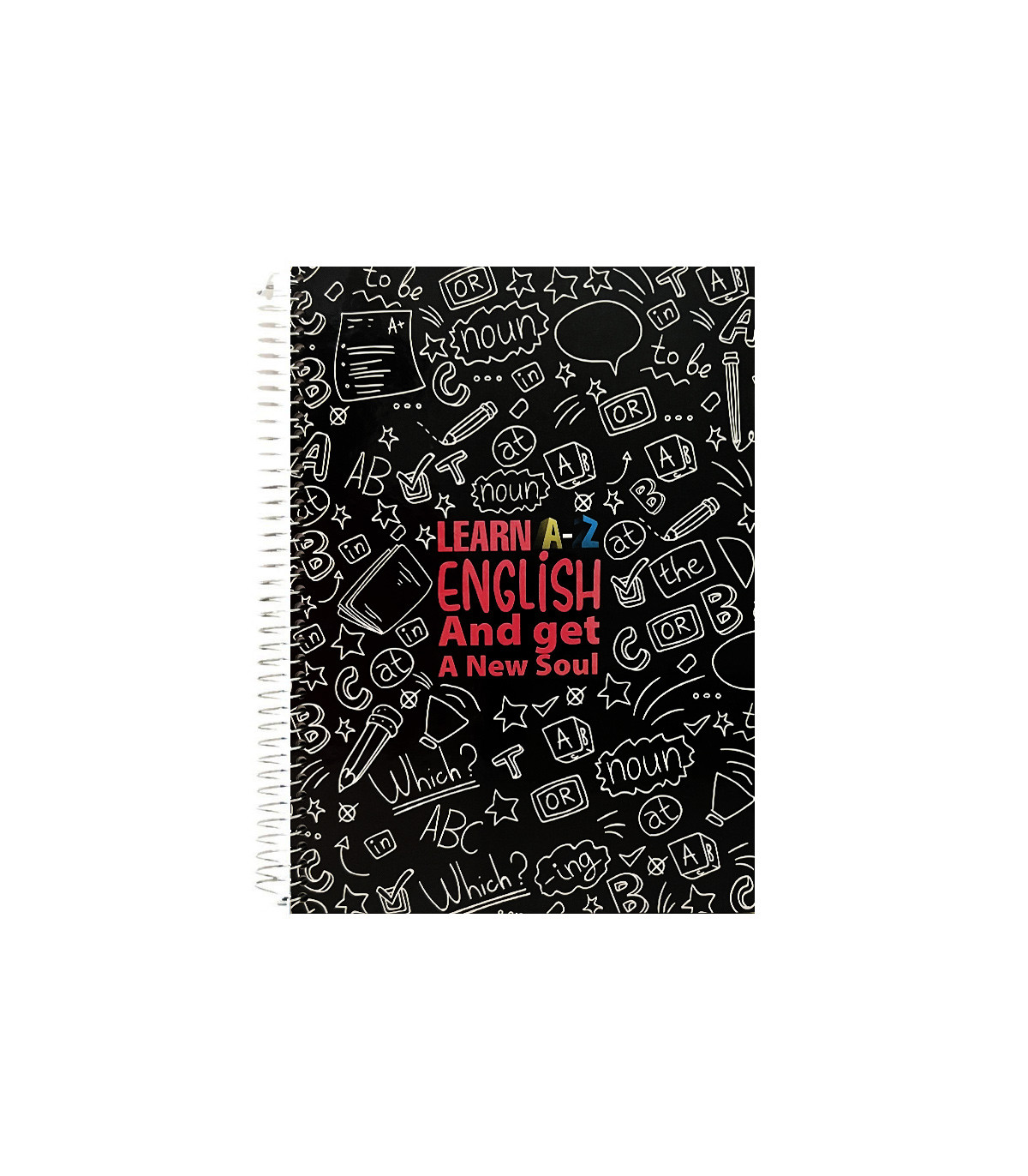 دفتر وزیری جلد سخت 100 برگ دو خط فنر گرد