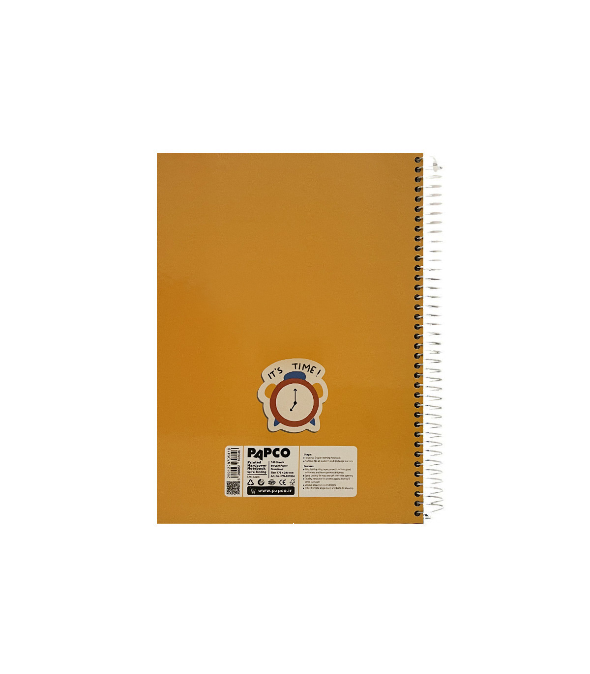 دفتر وزیری جلد سخت 100 برگ دو خط فنر گرد