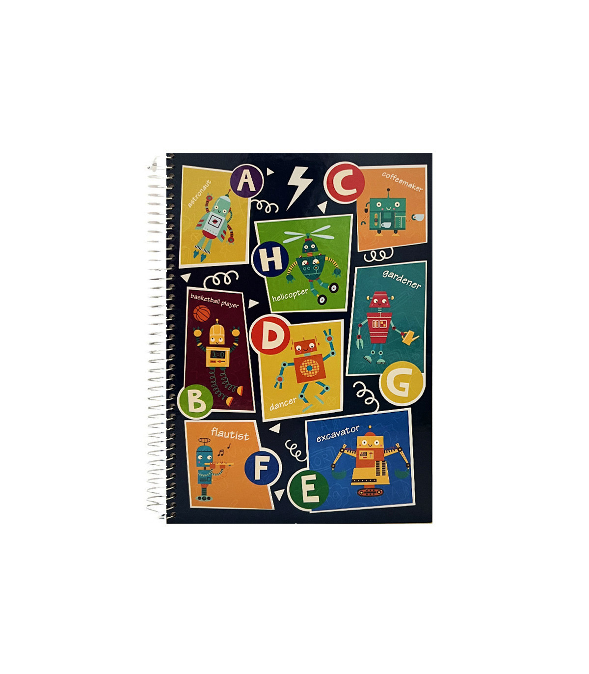 دفتر وزیری جلد سخت 100 برگ دو خط فنر گرد