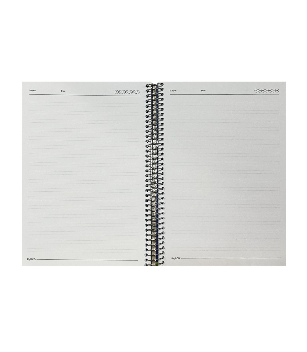 دفتر وزیری جلد سخت 100 برگ دو خط فنر گرد