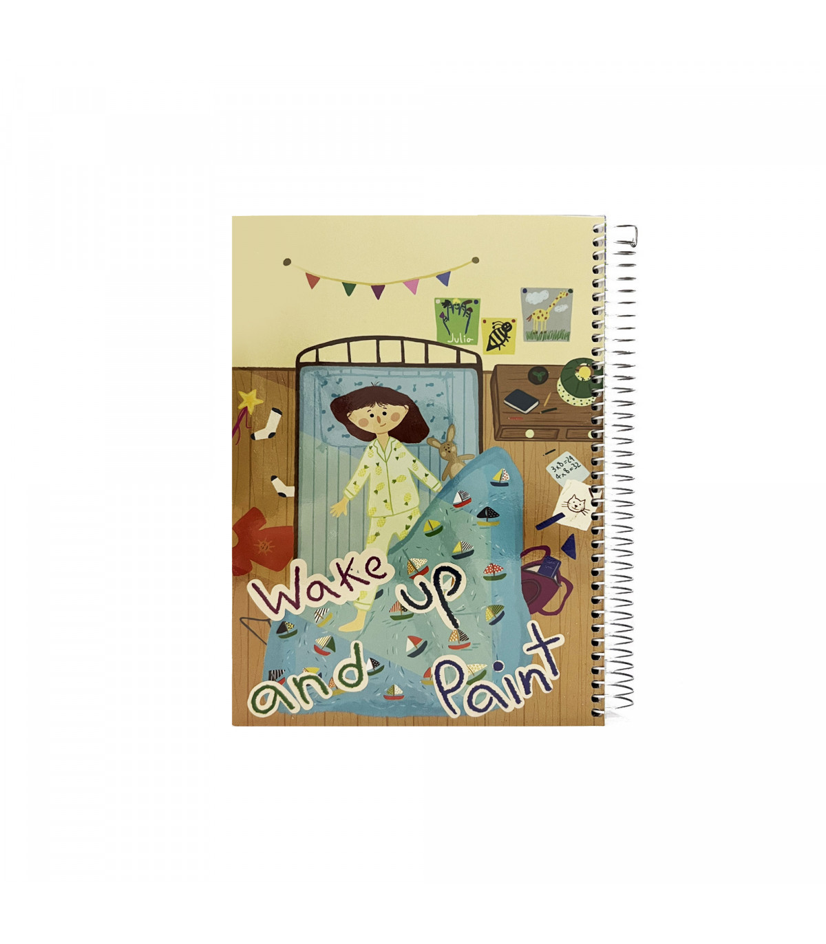 دفتر نقاشی جلد روکش پلاستیکی فنر گرد 80 برگ