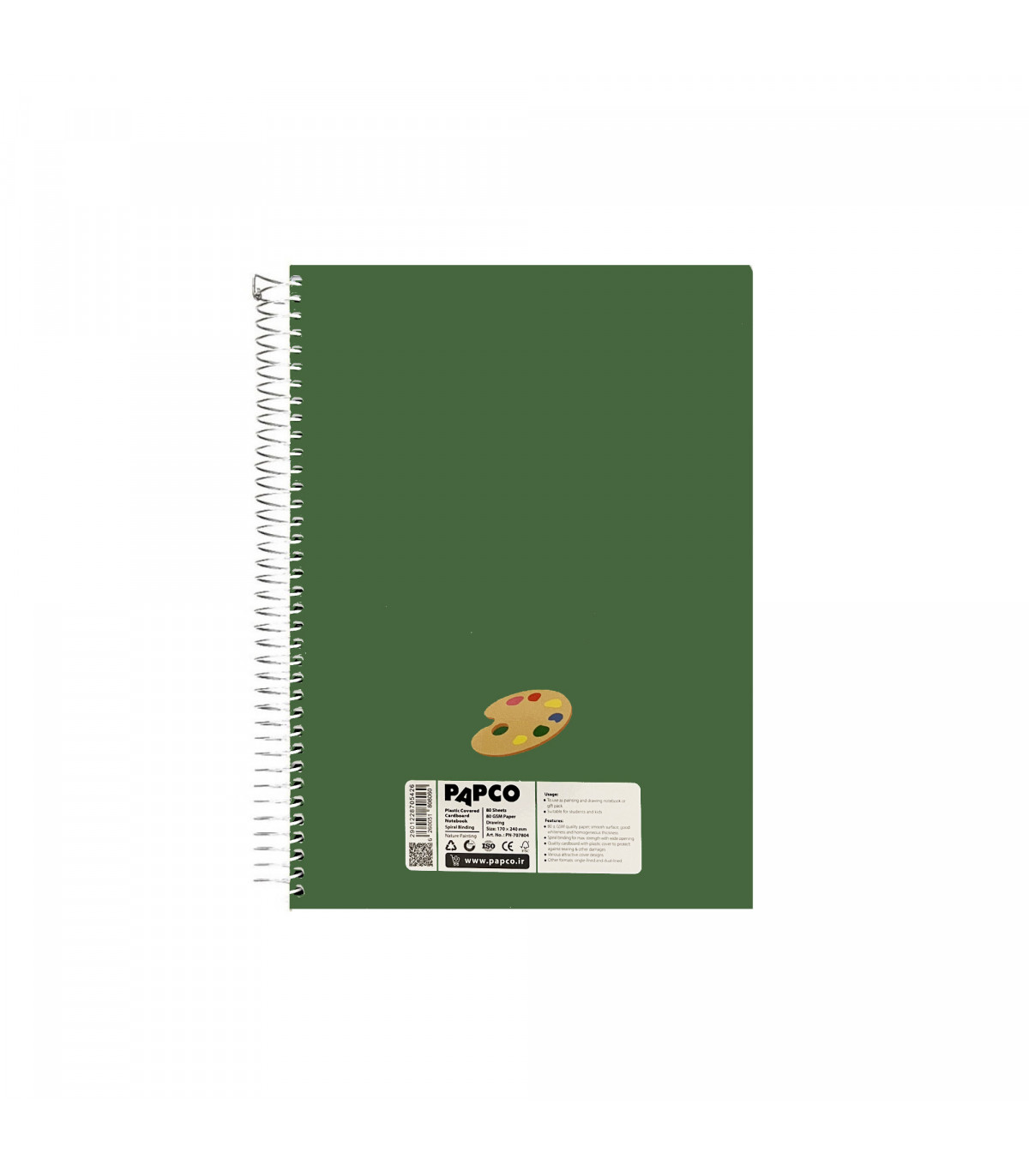 دفتر نقاشی جلد روکش پلاستیکی فنر گرد 80 برگ