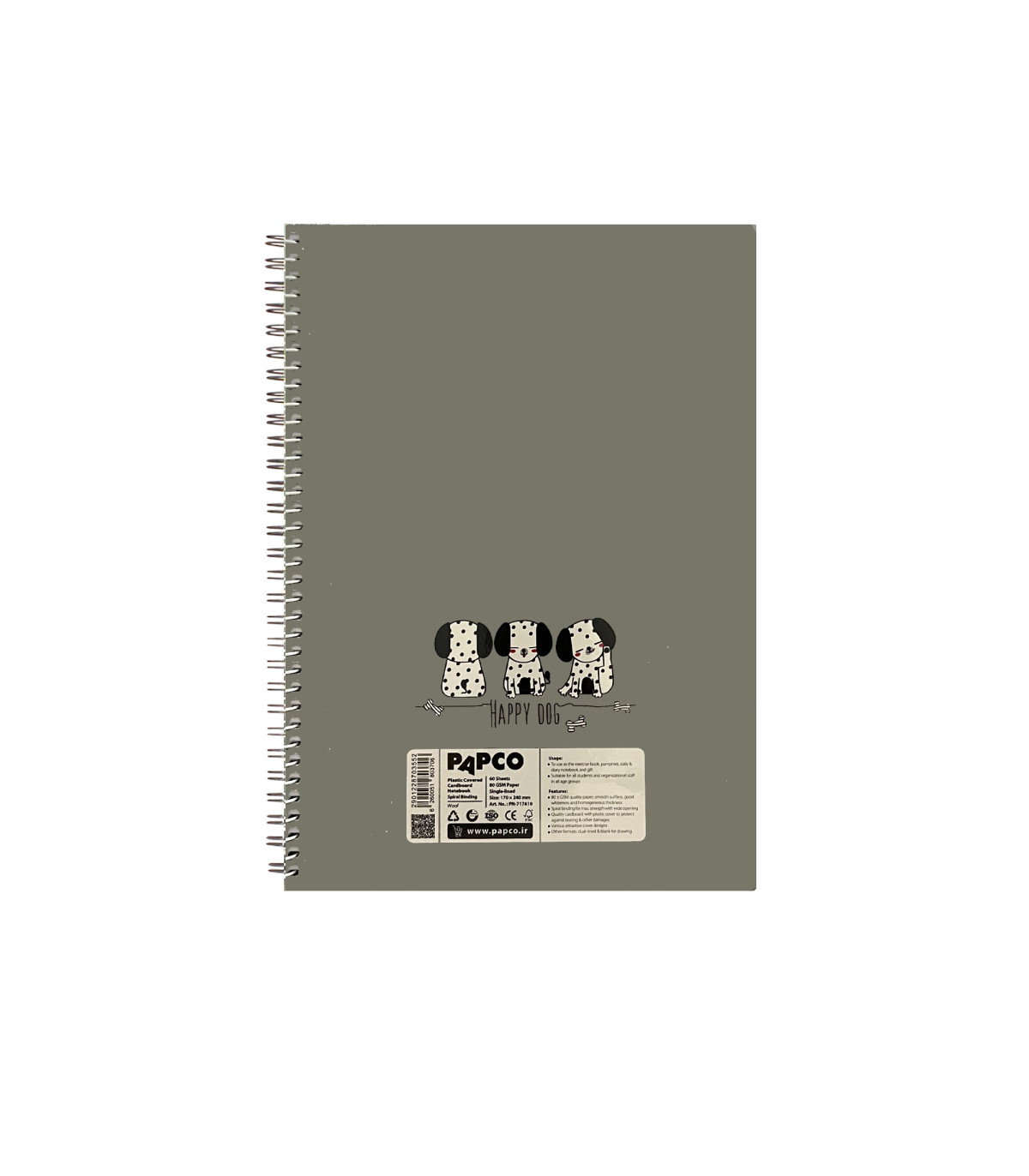 دفتر روکش پلاستیکی سیمی تک خط 60 برگ