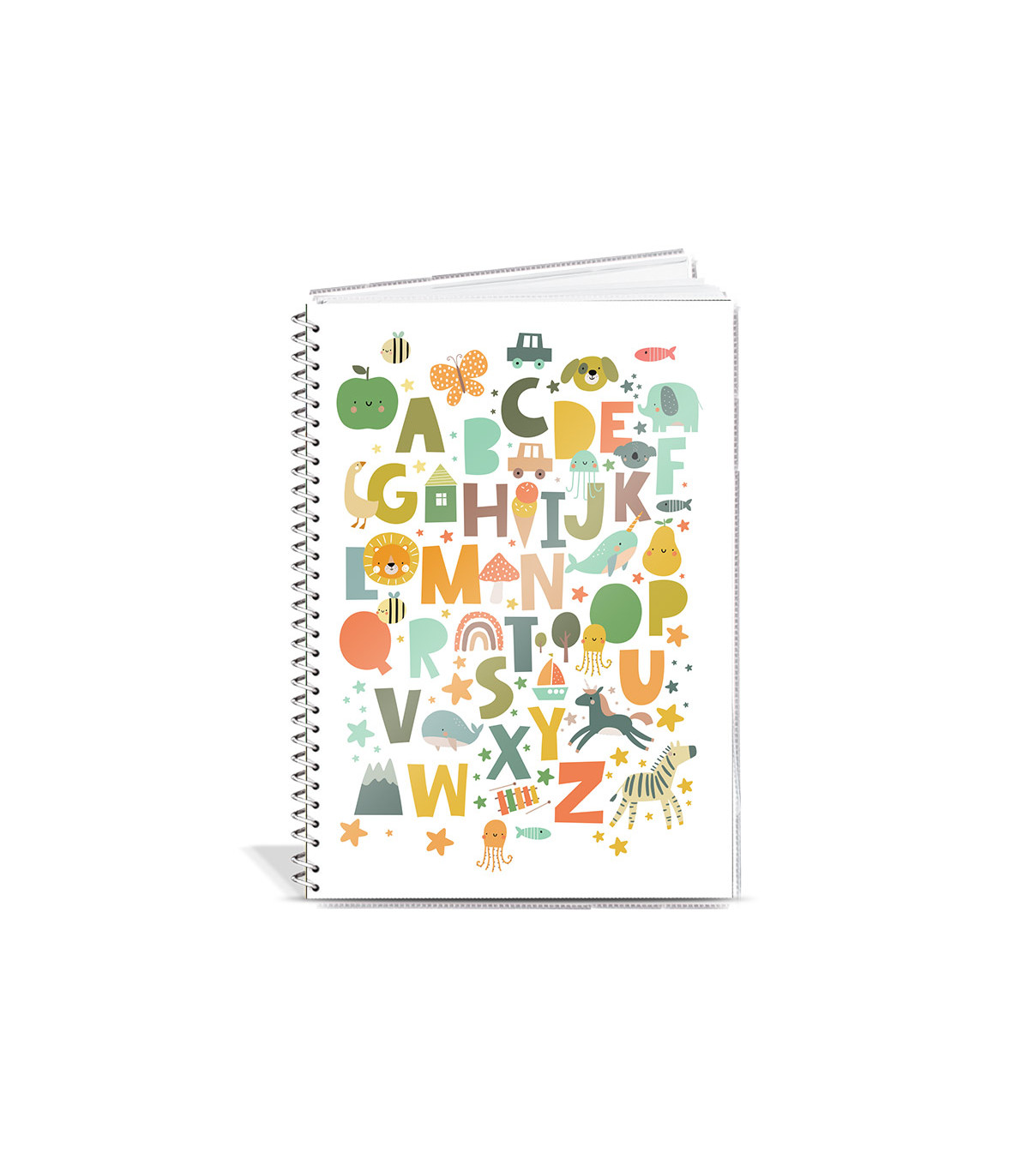 دفتر دو خط روکش پلاستیکی 80 برگ فنر گرد