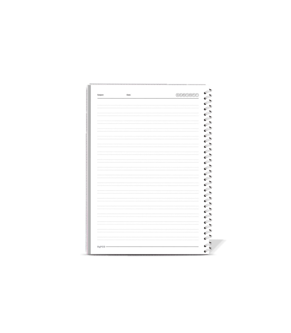 دفتر دو خط روکش پلاستیکی 80 برگ فنر گرد