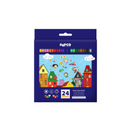 مداد رنگی کلاسیک بلند شش ضلعی جعبه مقوایی 24 رنگ