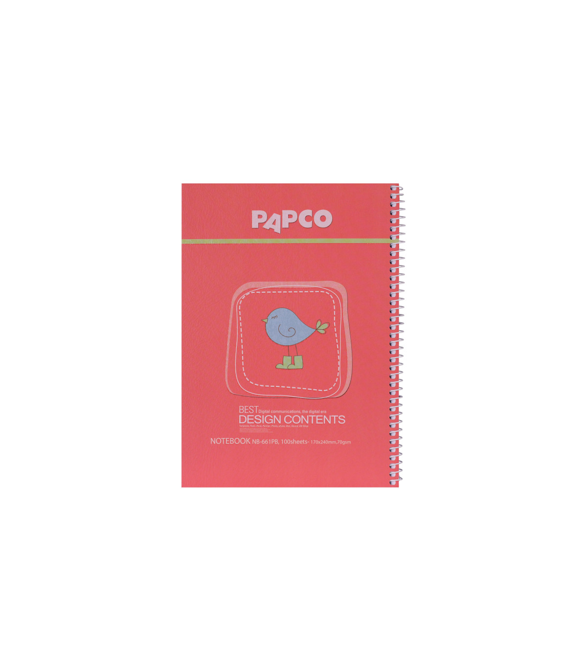 دفتر طرح دار 100 برگ جلد مقوایی فنر گرد