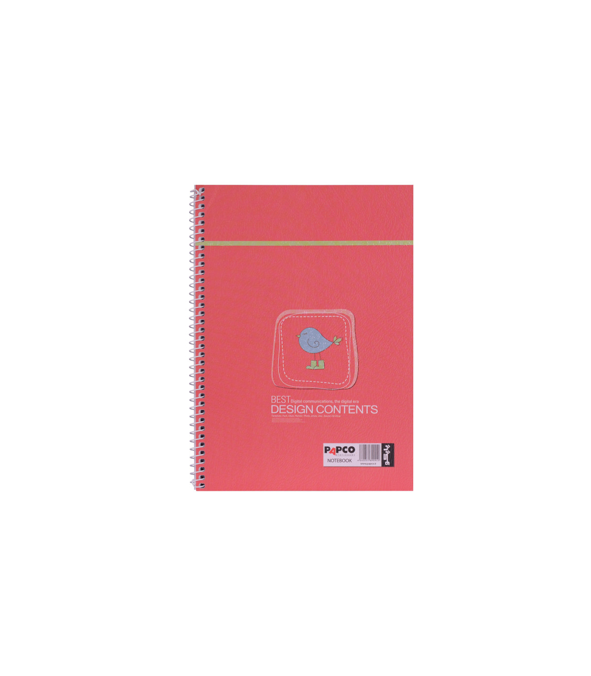 دفتر طرح دار 100 برگ جلد مقوایی فنر گرد