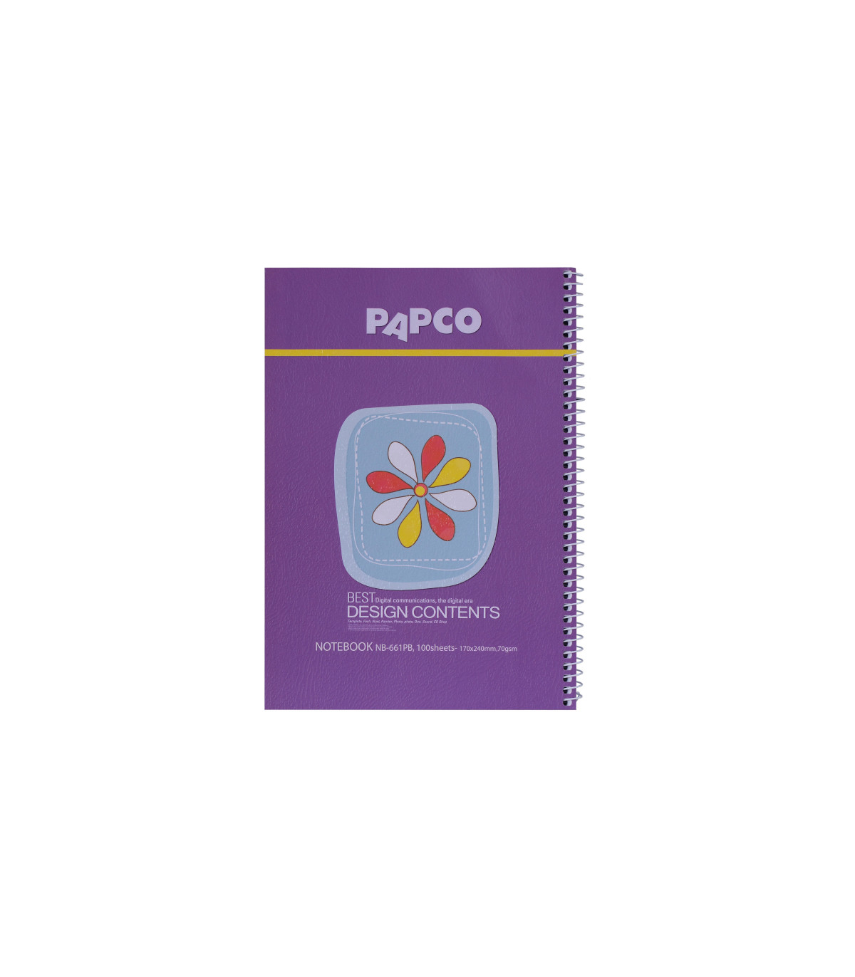 دفتر طرح دار 100 برگ جلد مقوایی فنر گرد