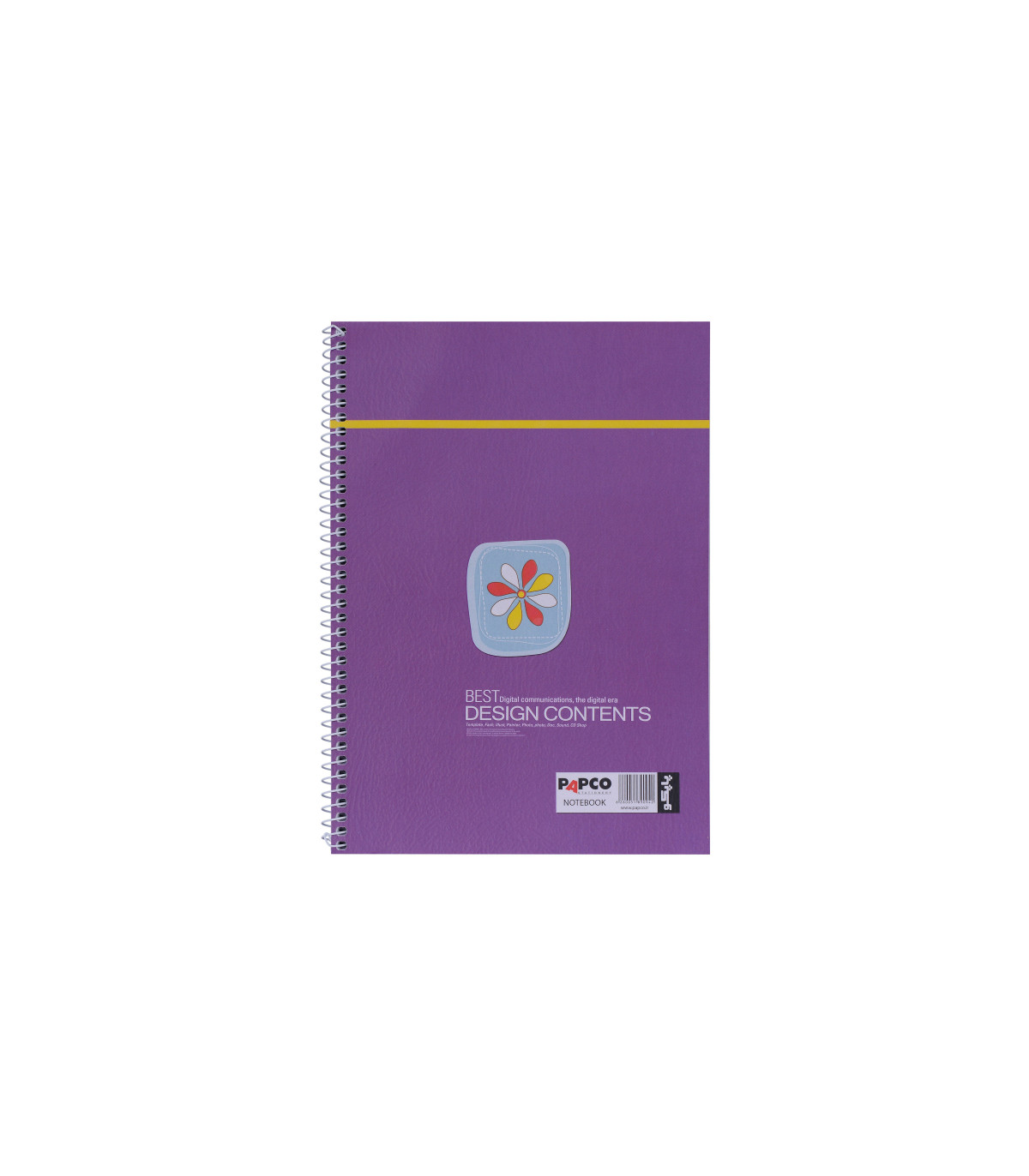 دفتر طرح دار 100 برگ جلد مقوایی فنر گرد